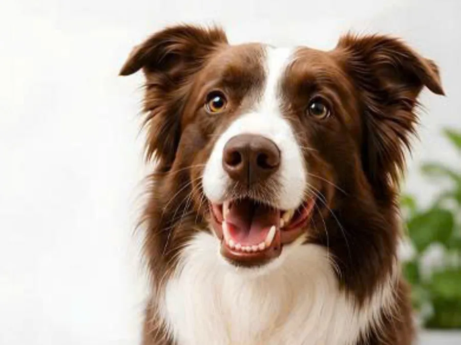 Ein fröhlicher Border Collie schaut in die Kamera