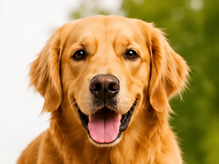 Ein Golden Retriever im Grünen